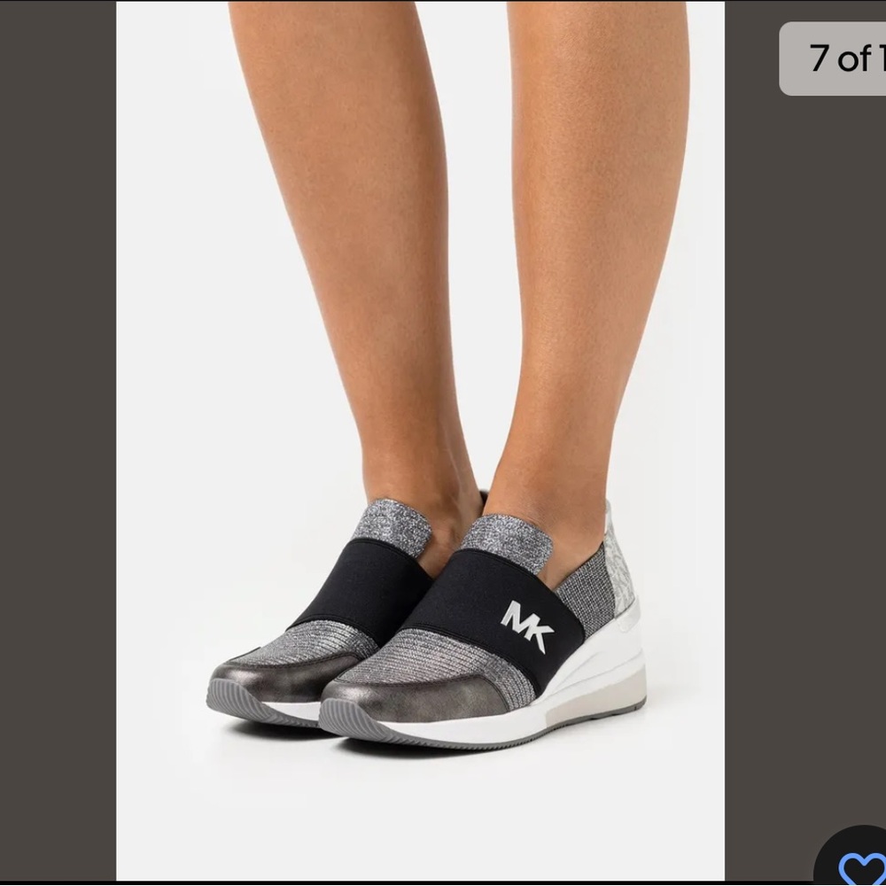 MICHAEL Michael Kors Felix Slip-On Wedge Trainers. - Picture 12 of 13